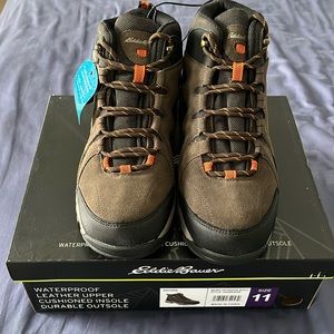 NWT Eddie Bauer Men's Waterproof Harrison Leather Cushioned Hiking Boot - Brown